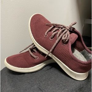 ALLBIRD Tree Runners Dark red (maroon) color
